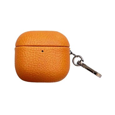 Piili Airpods 4.Nesil Leather Case - Turuncu