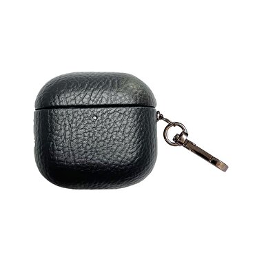 Piili Airpods 4.Nesil Leather Case - Siyah