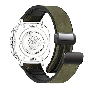 Piili Watch 42-44-45-46-49mm Deri Kayış Haki Yeşil