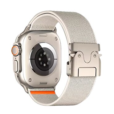 Piili Watch 42-44-45-46-49mm SteelMesh Kayış Beyaz