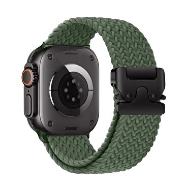 Piili  Watch 42-44-45-46-49 mm Weave Kayış Yeşil