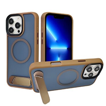 Piili iPhone 16 Pro Kickstand Magsafe Kılıf-Brown