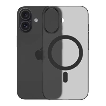 Piili iPhone 16 İnce Kılıf Magsafe 0,4mm Mat Siyah
