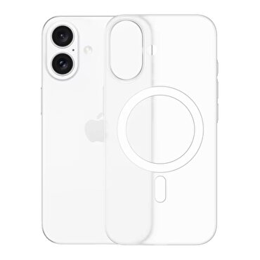 Piili iPhone 16 Plus Kılıf Magsafe 0,4mm Mat Beyaz
