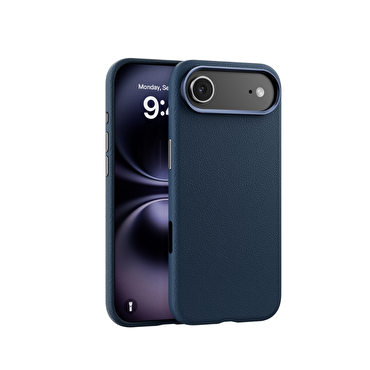 Piili ıPhone 17 Air Leather Magsafe Kılıf Mavi