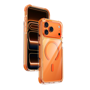  Njoyny Combat 3 Katmanlı iPhone 18 Pro Max MagSafe Kılıf - Turuncu