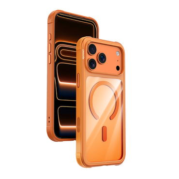 Njoyny Steel Armor iPhone 18 Pro MagSafe Kılıf - Turuncu