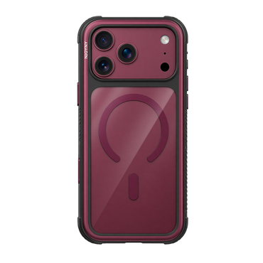 Njoyny Steel Armor iPhone 18 Pro Max MagSafe Kılıf - Bordo