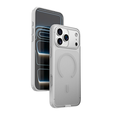  Njoyny Frosted iPhone 18 Pro Max MagSafe Kılıf - Beyaz