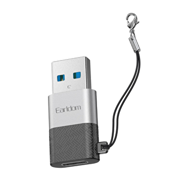 Earldom Tak Çalıştır USB to Type-C Dönüştürücü-Gri