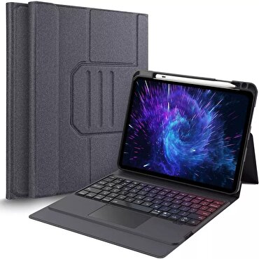 Daphnela iPad Air 11 6.Nesil Klavyeli Kılıf-Siyah