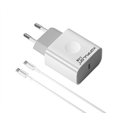 Konfulon 20W Şarj Seti Type-C Kablo/Adaptör-Beyaz