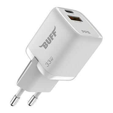 Buff  33W Hızlı Şarj 3 Port Şarj Adaptörü - Beyaz