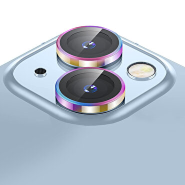 Buff iPhone 13/13 Mini Metal Lens Koruyucu-Renkli 8683548215277