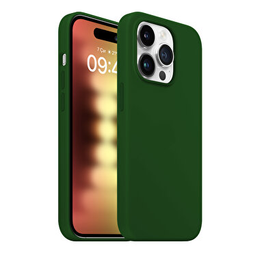 Buff iPhone 15 Pro Rubber Fit Kılıf Dark Green 8683548218599