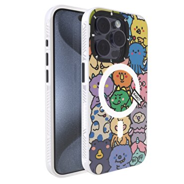 Buff iPhone 15 Pro MagKit Kılıf Happy Monster