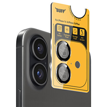 Buff iPhone 16/Plus Metal Kamera Lens - Siyah