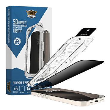 Buff iPhone 16 Pro Max Privacy EasyFit Ekran Koruyucu