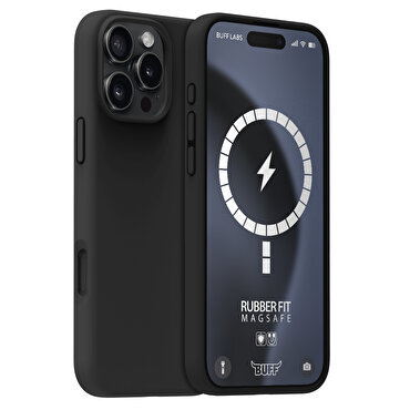 Buff iPhone 16 Pro Magsafe Rubber Fit Kılıf Siyah