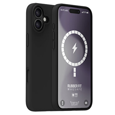 Buff iPhone 16 Plus Magsafe Rubber Kılıf-Siyah 