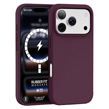 Buff iPhone 18 Pro / 17 Pro MagSafe Rubber Fit Kılıf - Dark Cherry