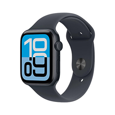 Apple Watch SE 3 GPS 44mm Gece Yarısı Alüminyum Kasa ve Gece Yarısı Spor Kordon - S/M