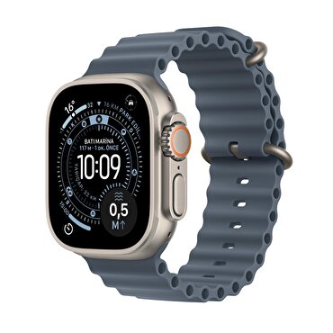 Apple Watch Ultra 3 GPS + Cellular 49mm Natürel Titanyum Kasa ve Demir Mavisi Ocean Kordon