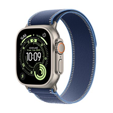 Apple Watch Ultra 3 GPS + Cellular 49mm Natürel Titanyum Kasa ve Mavi/Parlak Mavi Trail Loop - S/M