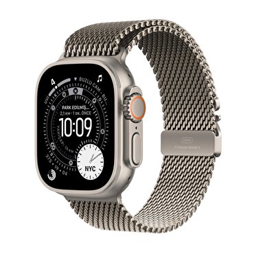Apple Watch Ultra 3 GPS + Cellular 49mm Natürel Titanyum Kasa ve Natürel Titanyum Milano Loop - Büyük Boy