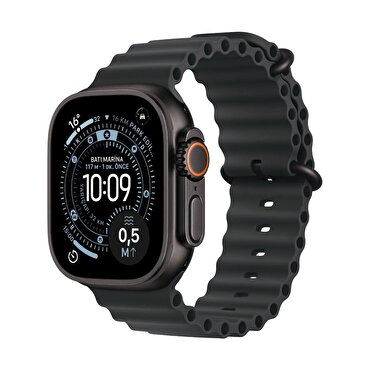 Apple Watch Ultra 3 GPS + Cellular 49mm Siyah Titanyum Kasa ve Siyah Ocean Kordon