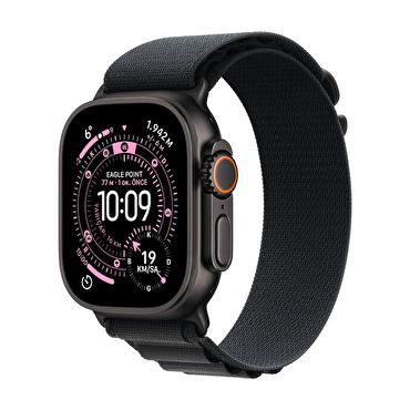 Apple Watch Ultra 3 GPS + Cellular 49mm Siyah Titanyum Kasa ve Siyah Alpine Loop - Orta Boy