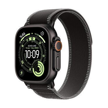 Apple Watch Ultra 3 GPS + Cellular 49mm Siyah Titanyum Kasa ve Siyah/Kömür Trail Loop - S/M