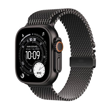Apple Watch Ultra 3 GPS + Cellular 49mm Siyah Titanyum Kasa ve Siyah Titanyum Milano Loop - Büyük Boy