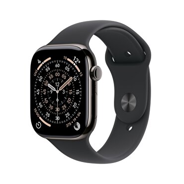 Apple Watch Series 11 GPS + Cellular 46mm Arduvaz Titanyum Kasa ve Siyah Spor Kordon - S/M