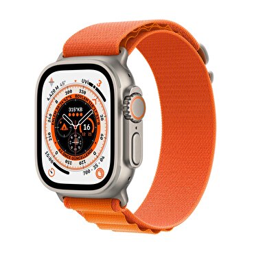 Apple Watch Ultra GPS + Cellular 49mm Titanyum Kasa ve Turuncu Alpine Loop - Küçük Boy MNHH3TU/A
