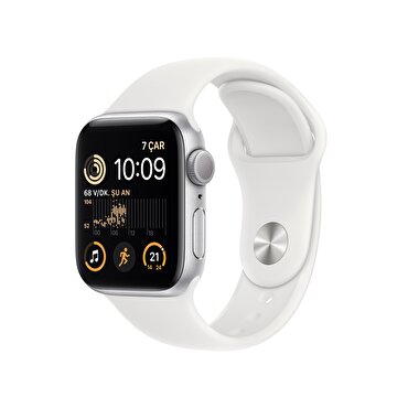 Apple Watch SE GPS 40mm Gümüş Alüminyum Kasa ve Beyaz Spor Kordon - MNJV3TU/A