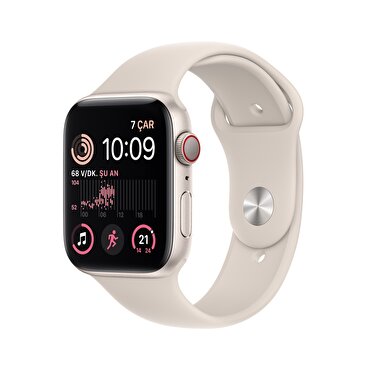 Apple Watch SE GPS + Cellular 44mm Yıldız Işığı Alüminyum Kasa ve Yıldız Işığı Spor Kordon - MNPT3TU/A MNPT3TU/A