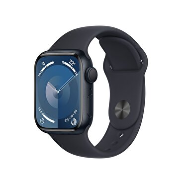 Apple Watch Series 9 GPS 41mm Gece Yarısı Alüminyum Kasa ve Gece Yarısı Spor Kordon - M/L 