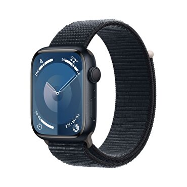 Apple Watch Series 9 GPS 45mm Gece Yarısı Alüminyum Kasa ve Gece Yarısı Spor Loop 