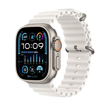 Apple Watch Ultra 2 GPS + Cellular, 49mm Titanyum Kasa ve Beyaz Ocean Kordon 