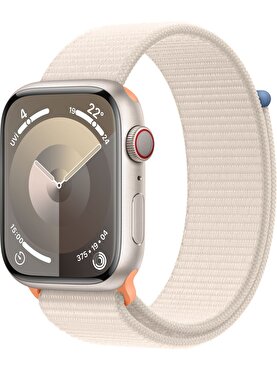 Apple Watch Series 9 GPS + Cellular 45mm Yıldız Işığı Alüminyum Kasa ve Yıldız Işığı Spor Loop - MRMA3TU/A