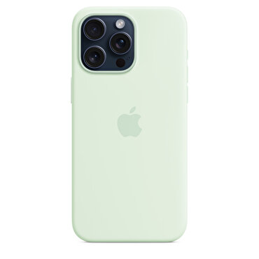 iPhone 15 Pro Max için MagSafe özellikli Silikon Kılıf - Uçuk Nane - MWNQ3ZM/A MWNQ3ZM/A