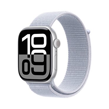 Apple Watch Series 10 GPS 46mm Gümüş Rengi Alüminyum Kasa  Bulut Mavisi Spor Loop 