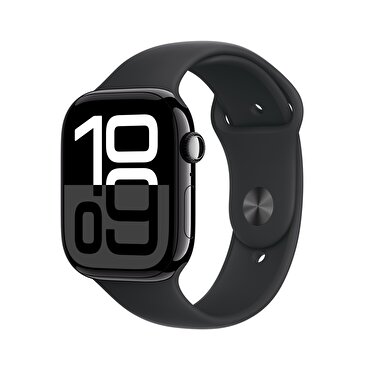 Apple Watch Series 10 GPS 46mm Simsiyah Alüminyum Kasa  Siyah Spor Kordon - S/M 