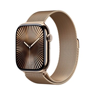 Apple Watch Series 10 GPS + Cellular 42mm Altın Rengi Titanyum Kasa  Altın Rengi Milano Loop 
