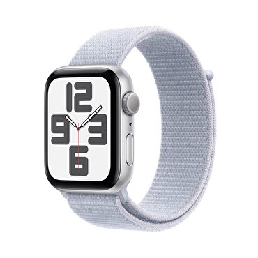 Apple Watch SE GPS 44mm Gümüş Rengi Alüminyum Kasa  Bulut Mavisi Spor Loop 