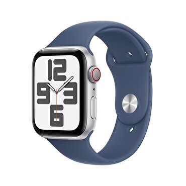 Apple Watch SE GPS + Cellular 40mm Gümüş Rengi Alüminyum Kasa  Kot Rengi Spor Kordon - M/L 