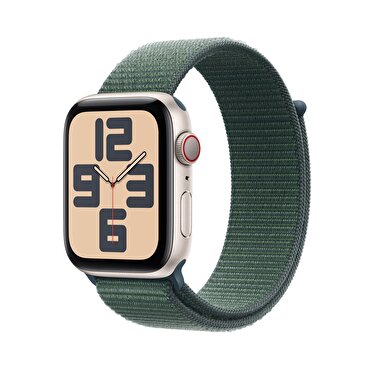 Apple Watch SE GPS + Cellular 40mm Yıldız Işığı Alüminyum Kasa  Göl Yeşili Spor Loop 