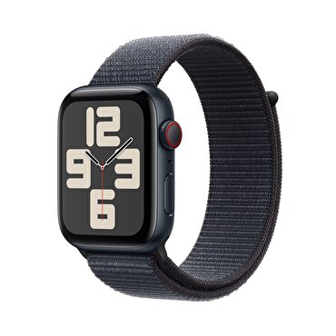 Apple Watch SE GPS + Cellular 44mm Gece Yarısı Alüminyum Kasa  Mürekkep Moru Spor Loop 