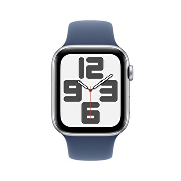 Apple Watch SE GPS + Cellular 44mm Gümüş Rengi Alüminyum Kasa  Kot Rengi Spor Kordon - S/M 